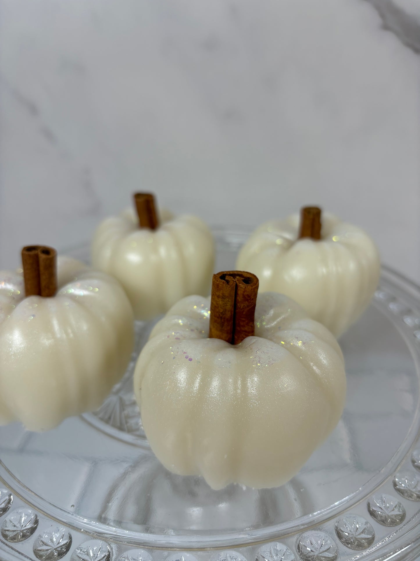 White Pumpkin Hand Soaps with Cinnamon Sticks