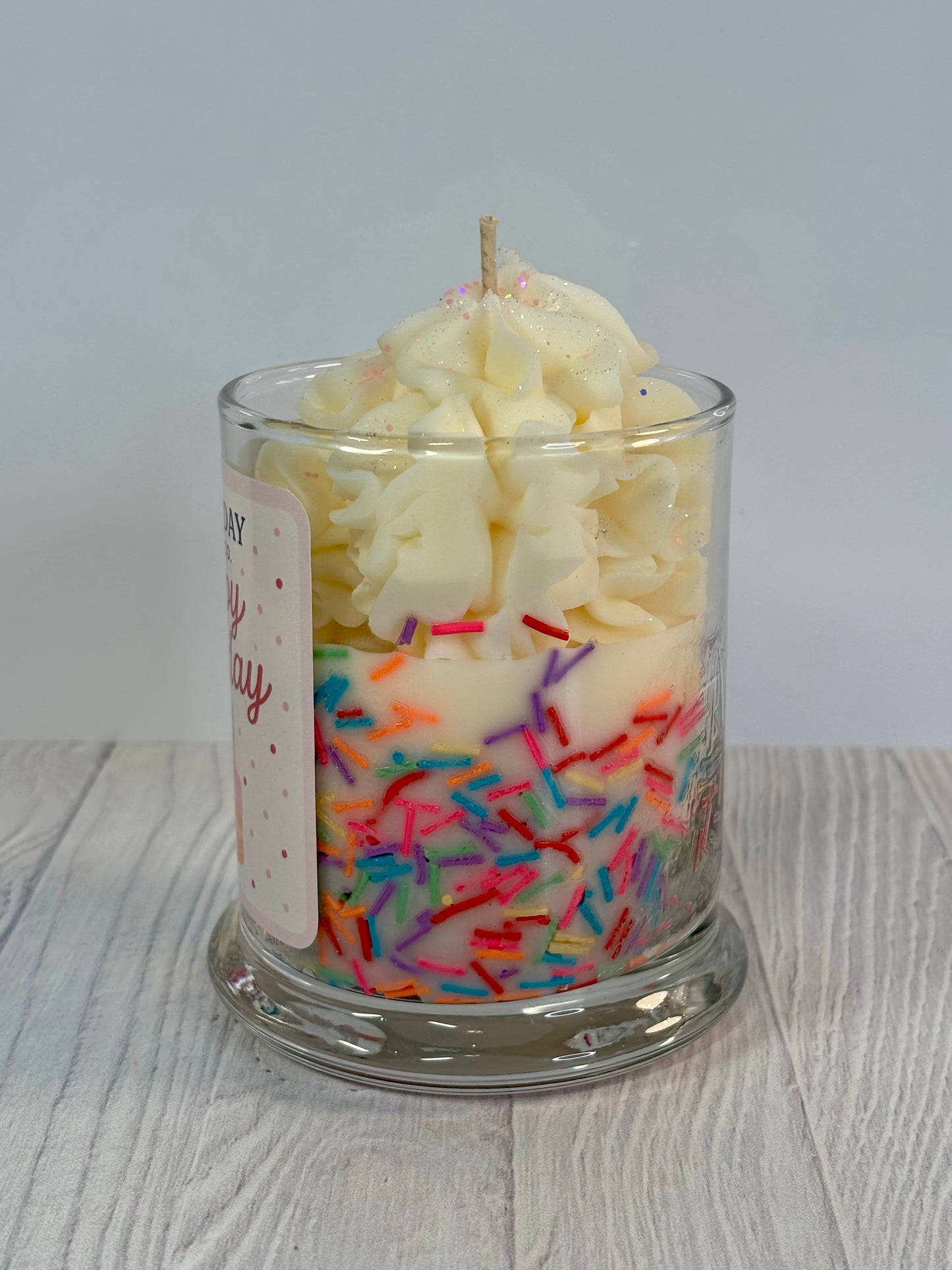 Happy Birthday Candle 12oz Candle 100% Soy Wax Artisan Dessert Candle