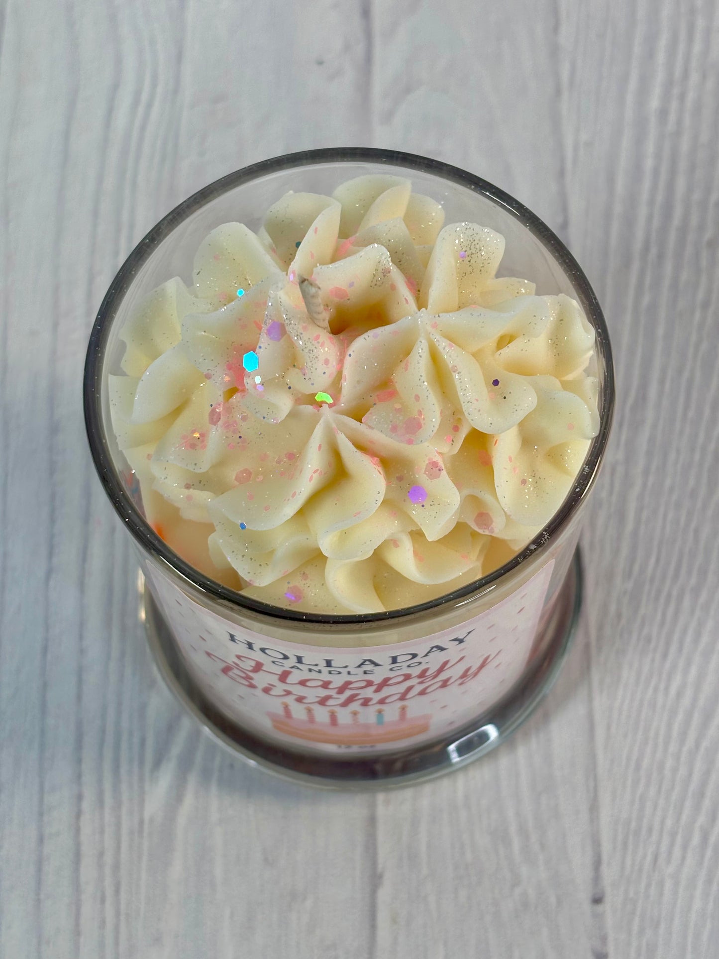 Happy Birthday Candle 12oz Candle 100% Soy Wax Artisan Dessert Candle