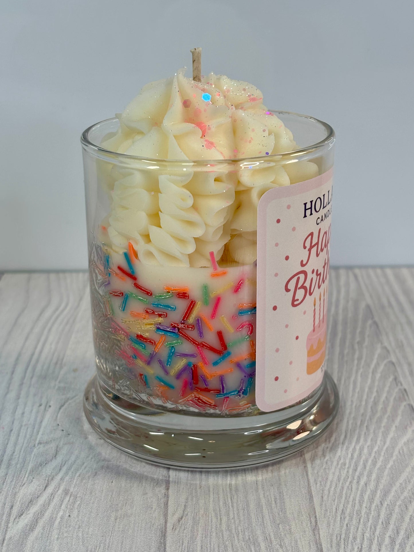 Happy Birthday Candle 12oz Candle 100% Soy Wax Artisan Dessert Candle