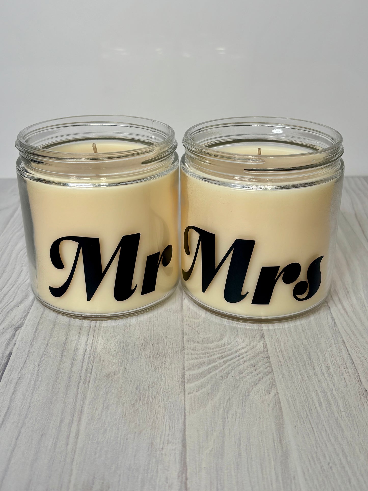 Mr & Mrs Wedding Candles — Elegant Bride & Groom Gift Set