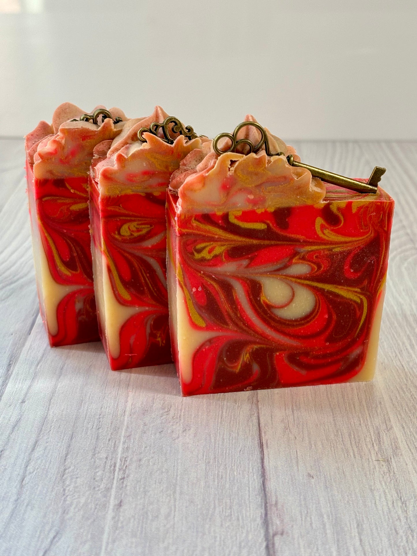 Key to My Heart Cold Process Soap Wild Cranberry & Aspen