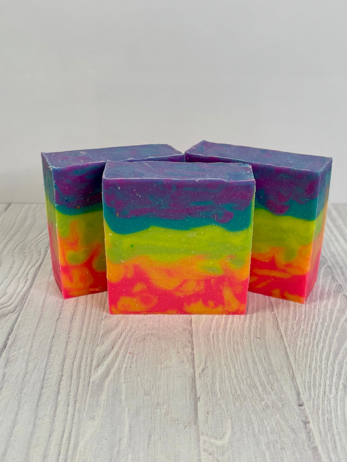 Rainbow Gradient Cold Process Goat Milk & Tallow Yogurt Soap
