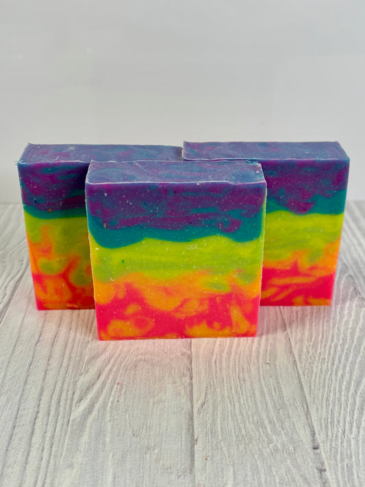 Rainbow Gradient Cold Process Goat Milk & Tallow Yogurt Soap