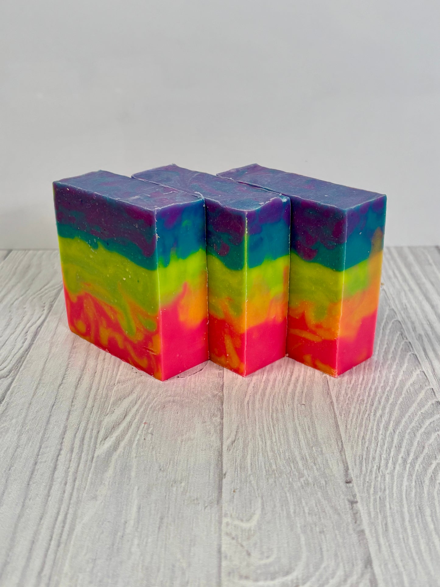 Rainbow Gradient Cold Process Goat Milk & Tallow Yogurt Soap