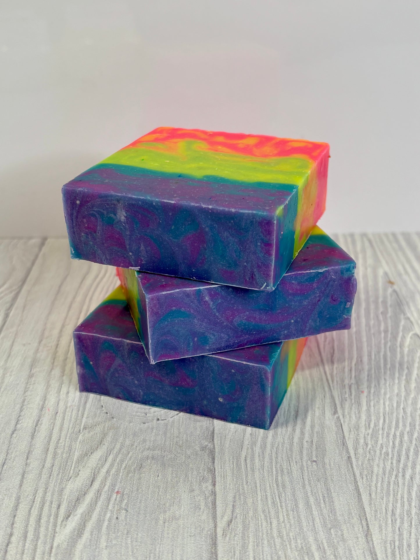 Rainbow Gradient Cold Process Goat Milk & Tallow Yogurt Soap