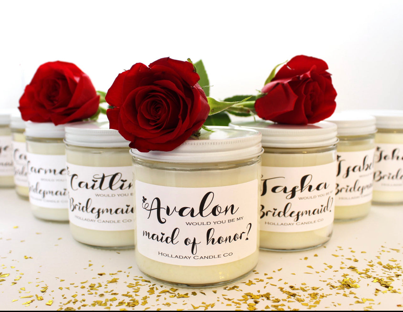 Custom Bridal Party Candle Order for Weddings 8 Candles